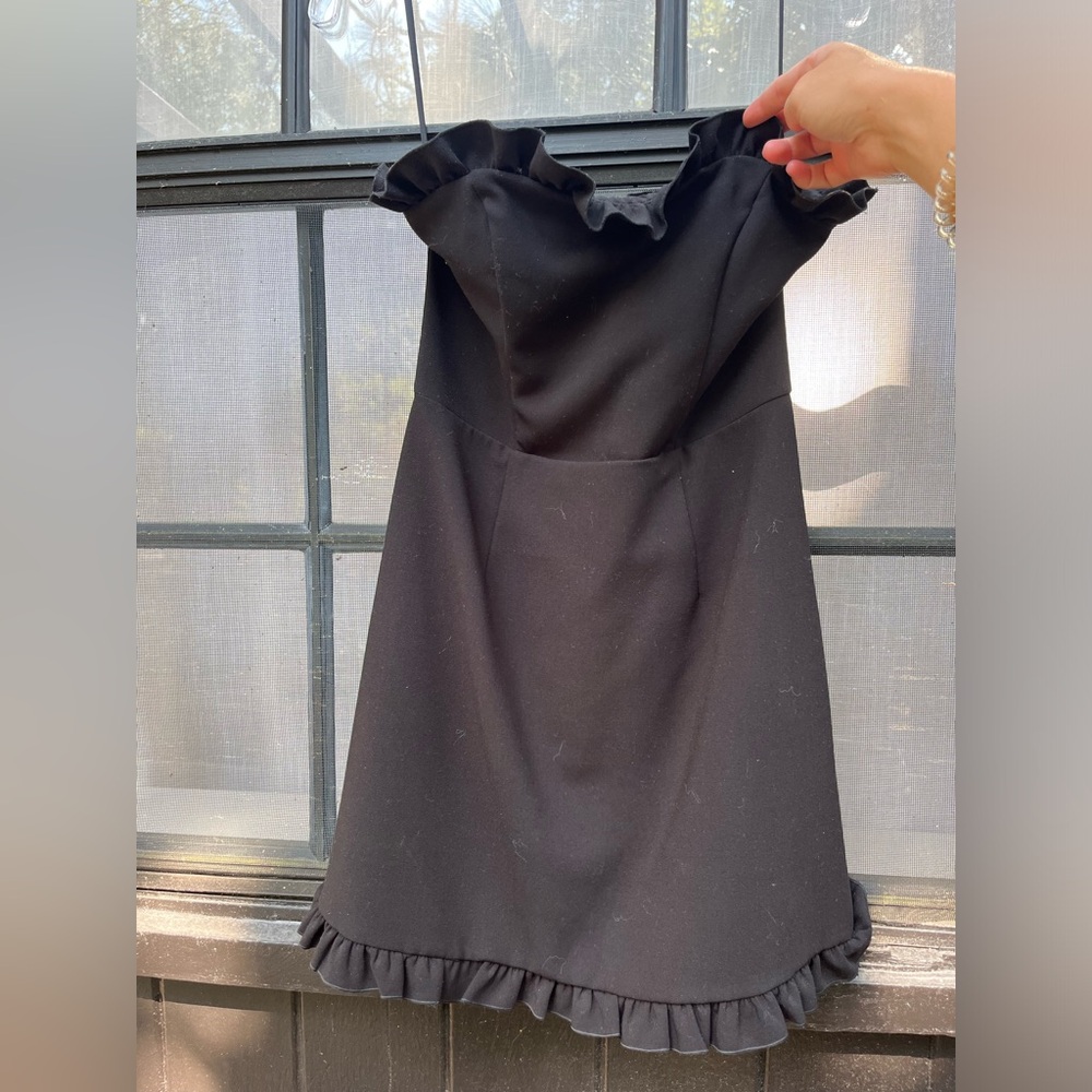 French Connection Strapless XXS Mini Black Dress